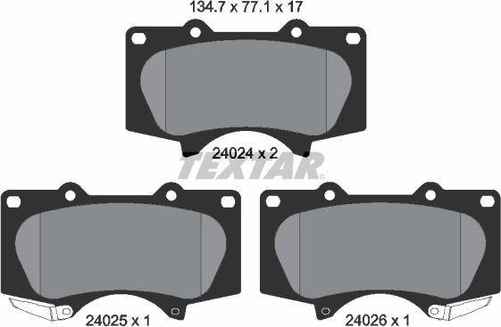 Textar 2402403 - Kit de plaquettes de frein, frein à disque cwaw.fr