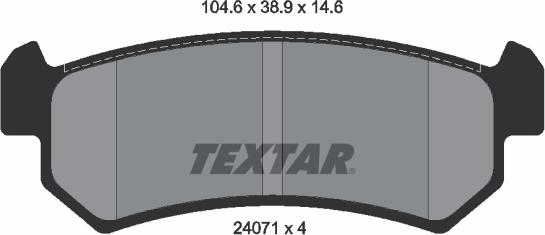 Textar 2407101 - Kit de plaquettes de frein, frein à disque cwaw.fr