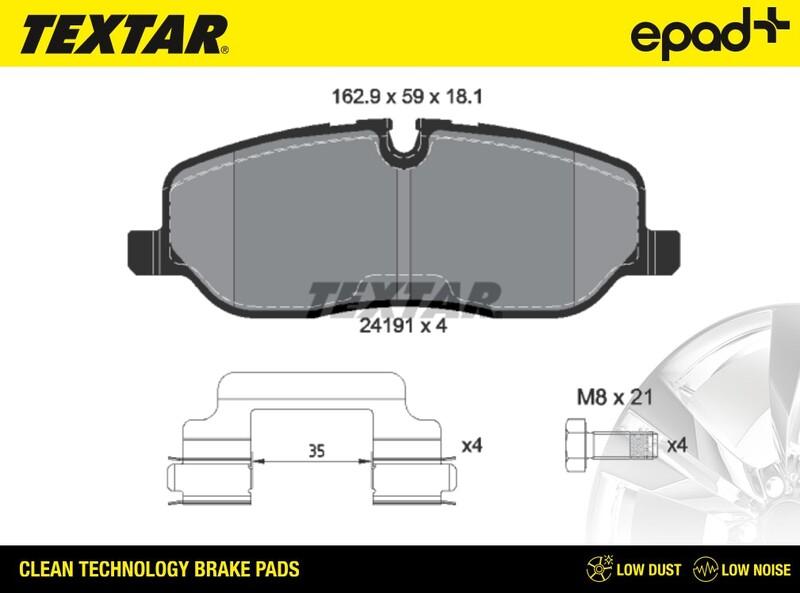 Textar 2419101CP - Kit de plaquettes de frein, frein à disque cwaw.fr