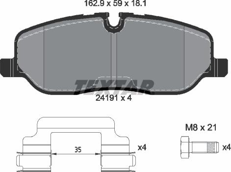 Textar 2419101 - Kit de plaquettes de frein, frein à disque cwaw.fr