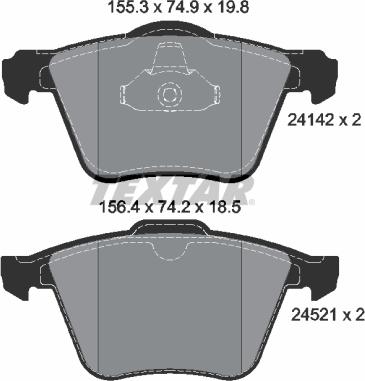 Textar 2414201 - Kit de plaquettes de frein, frein à disque cwaw.fr