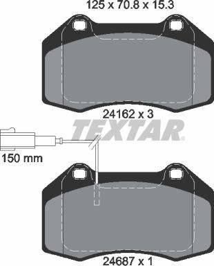 Textar 2416202 - Kit de plaquettes de frein, frein à disque cwaw.fr