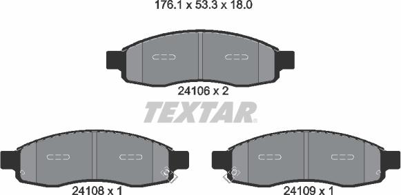 Textar 2410601 - Kit de plaquettes de frein, frein à disque cwaw.fr