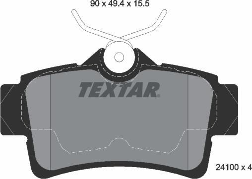 Textar 2410001 - Kit de plaquettes de frein, frein à disque cwaw.fr