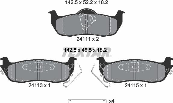 Textar 2411103 - Kit de plaquettes de frein, frein à disque cwaw.fr