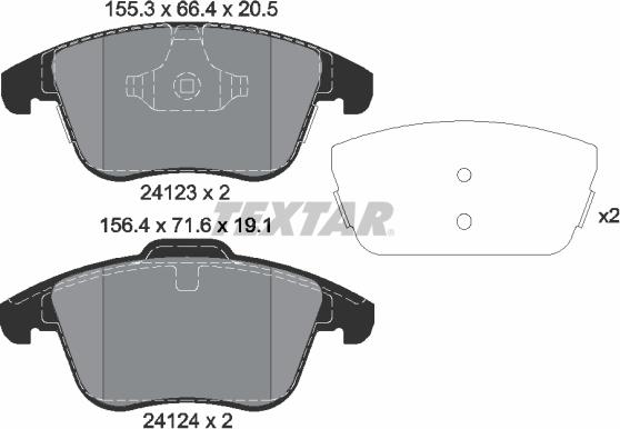 Textar 2412305 - Kit de plaquettes de frein, frein à disque cwaw.fr