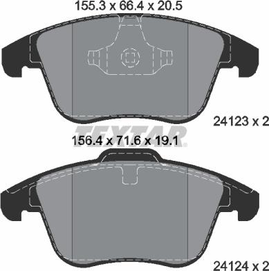 Textar 2412301 - Kit de plaquettes de frein, frein à disque cwaw.fr