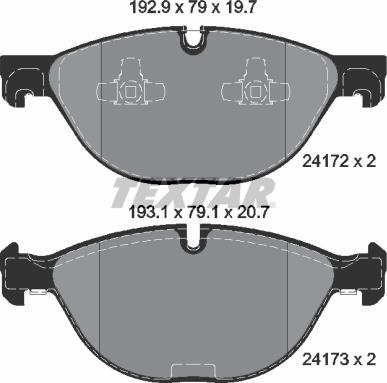 Textar 2417201 - Kit de plaquettes de frein, frein à disque cwaw.fr