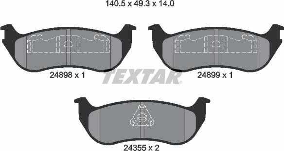 Textar 2489801 - Kit de plaquettes de frein, frein à disque cwaw.fr