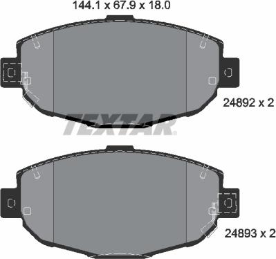 Textar 2489201 - Kit de plaquettes de frein, frein à disque cwaw.fr