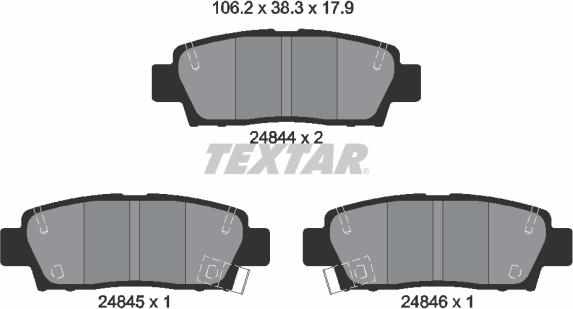 Textar 2484401 - Kit de plaquettes de frein, frein à disque cwaw.fr