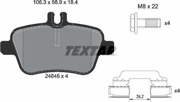 Textar 2484805 - Kit de plaquettes de frein, frein à disque cwaw.fr