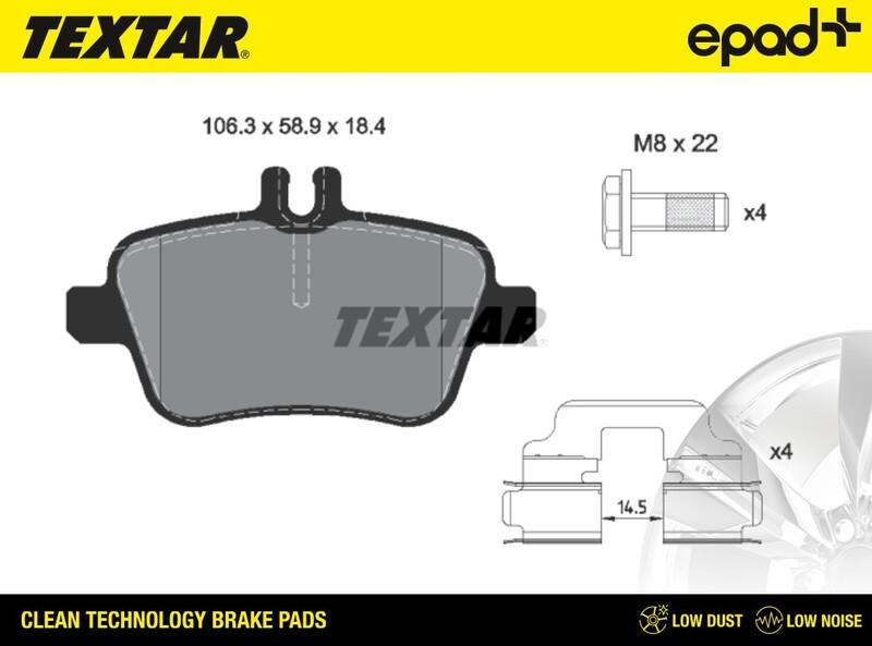 Textar 2484801CP - Kit de plaquettes de frein, frein à disque cwaw.fr