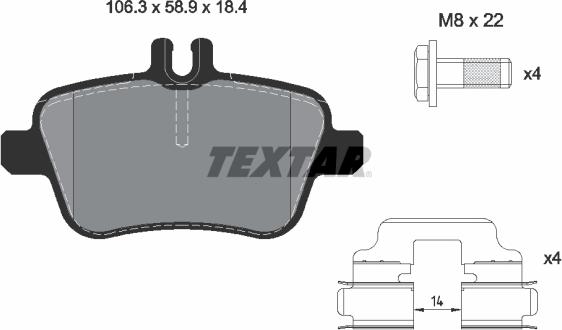 Textar 2484801 - Kit de plaquettes de frein, frein à disque cwaw.fr