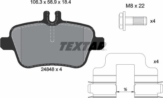 Textar 2484803 - Kit de plaquettes de frein, frein à disque cwaw.fr