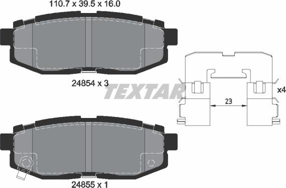 Textar 2485401 - Kit de plaquettes de frein, frein à disque cwaw.fr