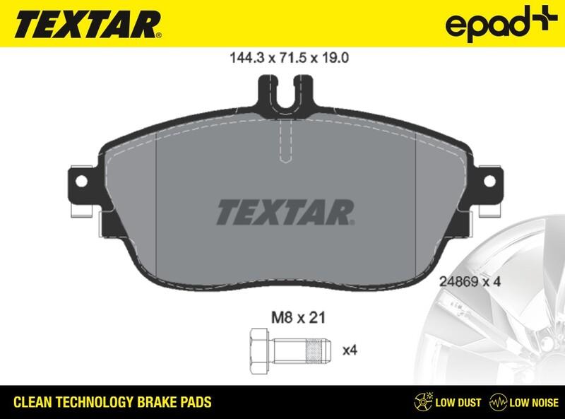 Textar 2486901CP - Kit de plaquettes de frein, frein à disque cwaw.fr