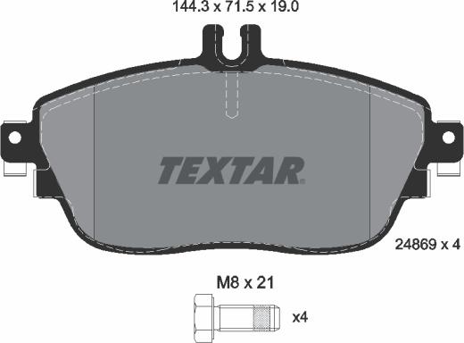 Textar 2486901 - Kit de plaquettes de frein, frein à disque cwaw.fr