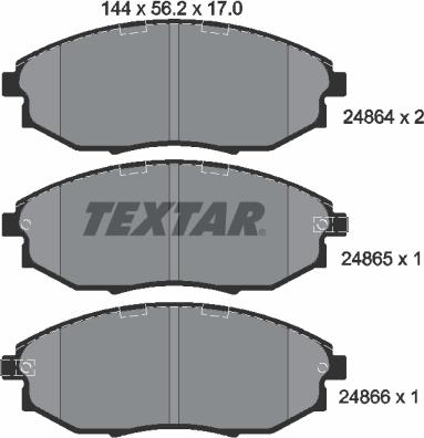 Textar 2486401 - Kit de plaquettes de frein, frein à disque cwaw.fr