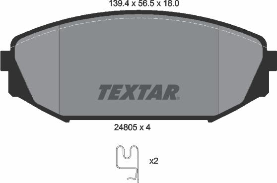 Textar 2480501 - Kit de plaquettes de frein, frein à disque cwaw.fr