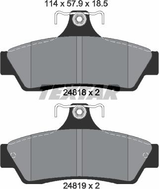 Textar 2481801 - Kit de plaquettes de frein, frein à disque cwaw.fr