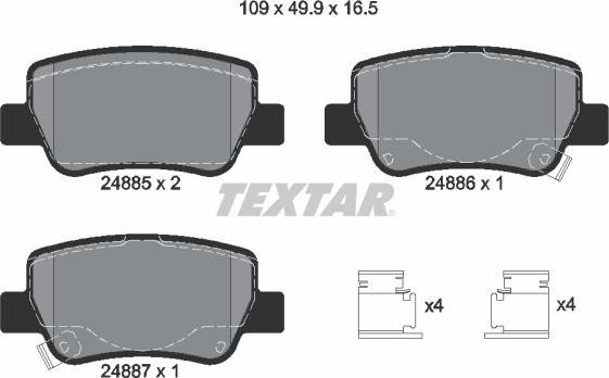 Textar 2488501 - Kit de plaquettes de frein, frein à disque cwaw.fr