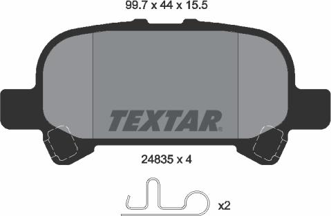 Textar 2483501 - Kit de plaquettes de frein, frein à disque cwaw.fr