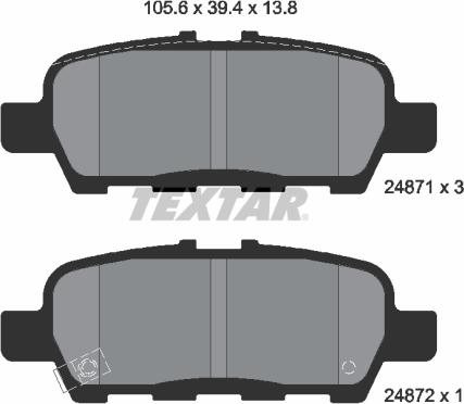 Textar 2487101 - Kit de plaquettes de frein, frein à disque cwaw.fr