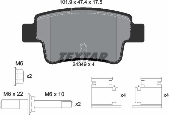 Textar 2434903 - Kit de plaquettes de frein, frein à disque cwaw.fr