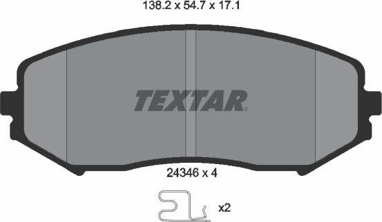 Textar 2434601 - Kit de plaquettes de frein, frein à disque cwaw.fr