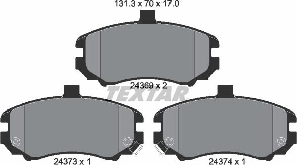 Textar 2436901 - Kit de plaquettes de frein, frein à disque cwaw.fr