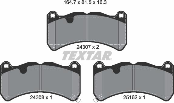 Textar 2430701 - Kit de plaquettes de frein, frein à disque cwaw.fr