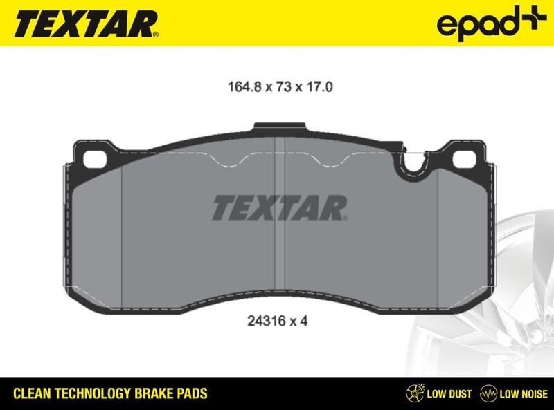 Textar 2431601CP - Kit de plaquettes de frein, frein à disque cwaw.fr