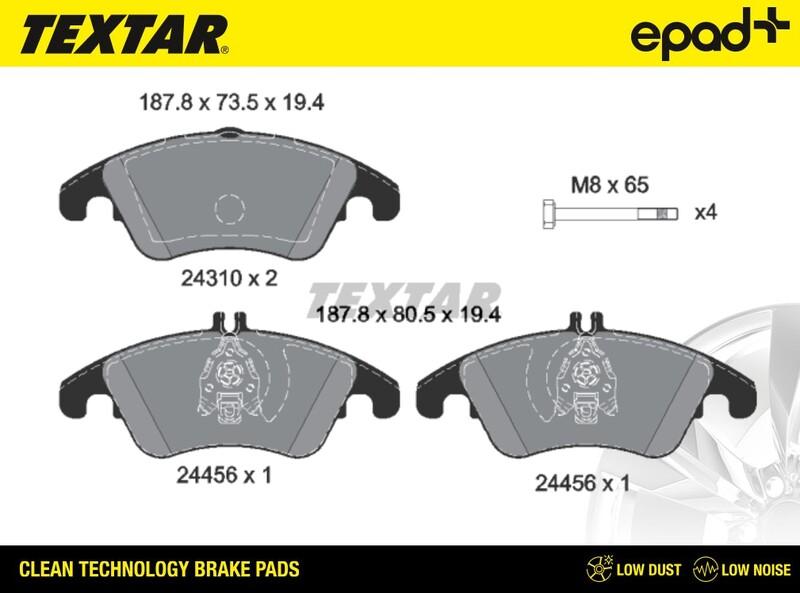 Textar 2431001CP - Kit de plaquettes de frein, frein à disque cwaw.fr