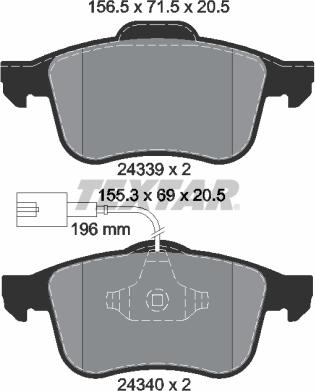 Textar 2433901 - Kit de plaquettes de frein, frein à disque cwaw.fr