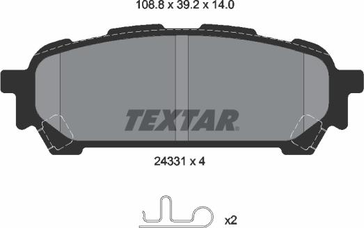 Textar 2433101 - Kit de plaquettes de frein, frein à disque cwaw.fr