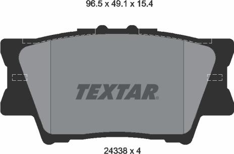 Textar 2433801 - Kit de plaquettes de frein, frein à disque cwaw.fr