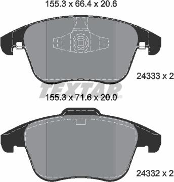 Textar 2433208 - Kit de plaquettes de frein, frein à disque cwaw.fr