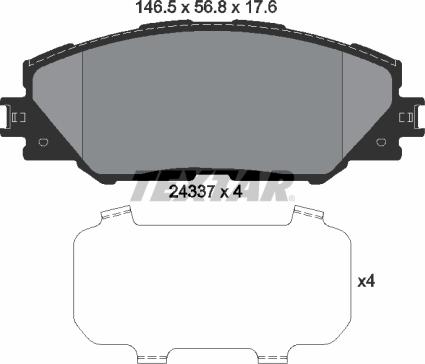 Textar 2433701 - Kit de plaquettes de frein, frein à disque cwaw.fr