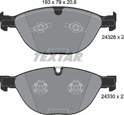 Textar 2432801 - Kit de plaquettes de frein, frein à disque cwaw.fr