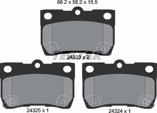 Textar 2432301 - Kit de plaquettes de frein, frein à disque cwaw.fr