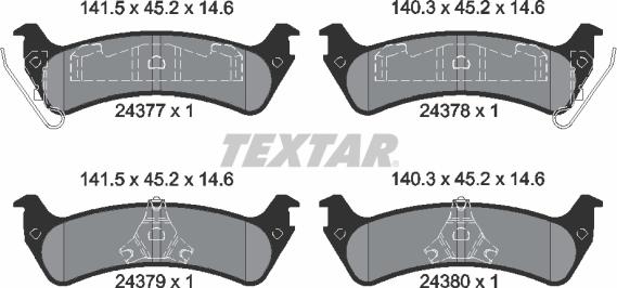 Textar 2437701 - Kit de plaquettes de frein, frein à disque cwaw.fr