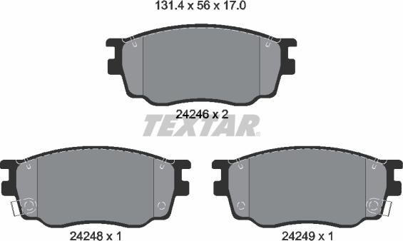 Textar 2424601 - Kit de plaquettes de frein, frein à disque cwaw.fr