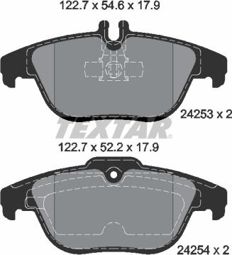 Textar 2425301 - Kit de plaquettes de frein, frein à disque cwaw.fr