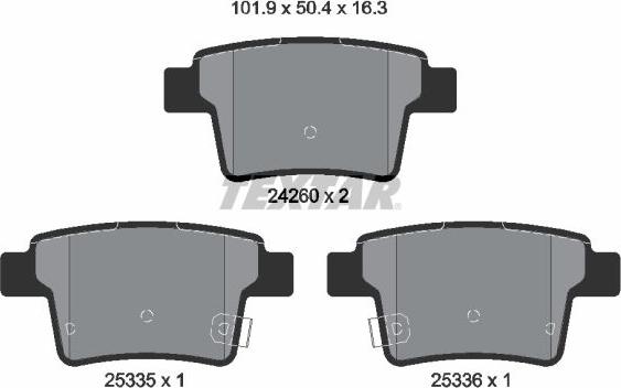 Textar 2426001 - Kit de plaquettes de frein, frein à disque cwaw.fr