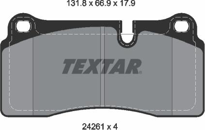 Textar 2426101 - Kit de plaquettes de frein, frein à disque cwaw.fr