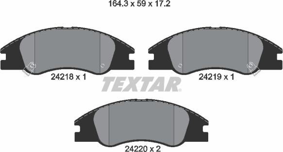 Textar 2421801 - Kit de plaquettes de frein, frein à disque cwaw.fr