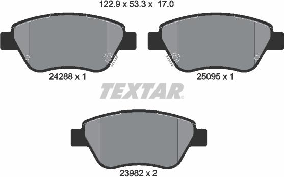 Textar 2428801 - Kit de plaquettes de frein, frein à disque cwaw.fr