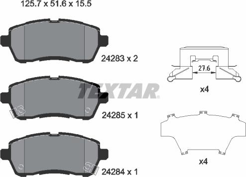 Textar 2428303 - Kit de plaquettes de frein, frein à disque cwaw.fr