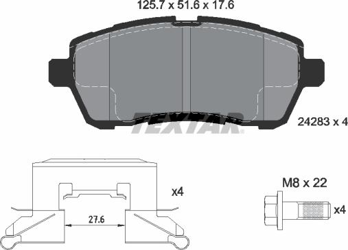 Textar 2428302 - Kit de plaquettes de frein, frein à disque cwaw.fr